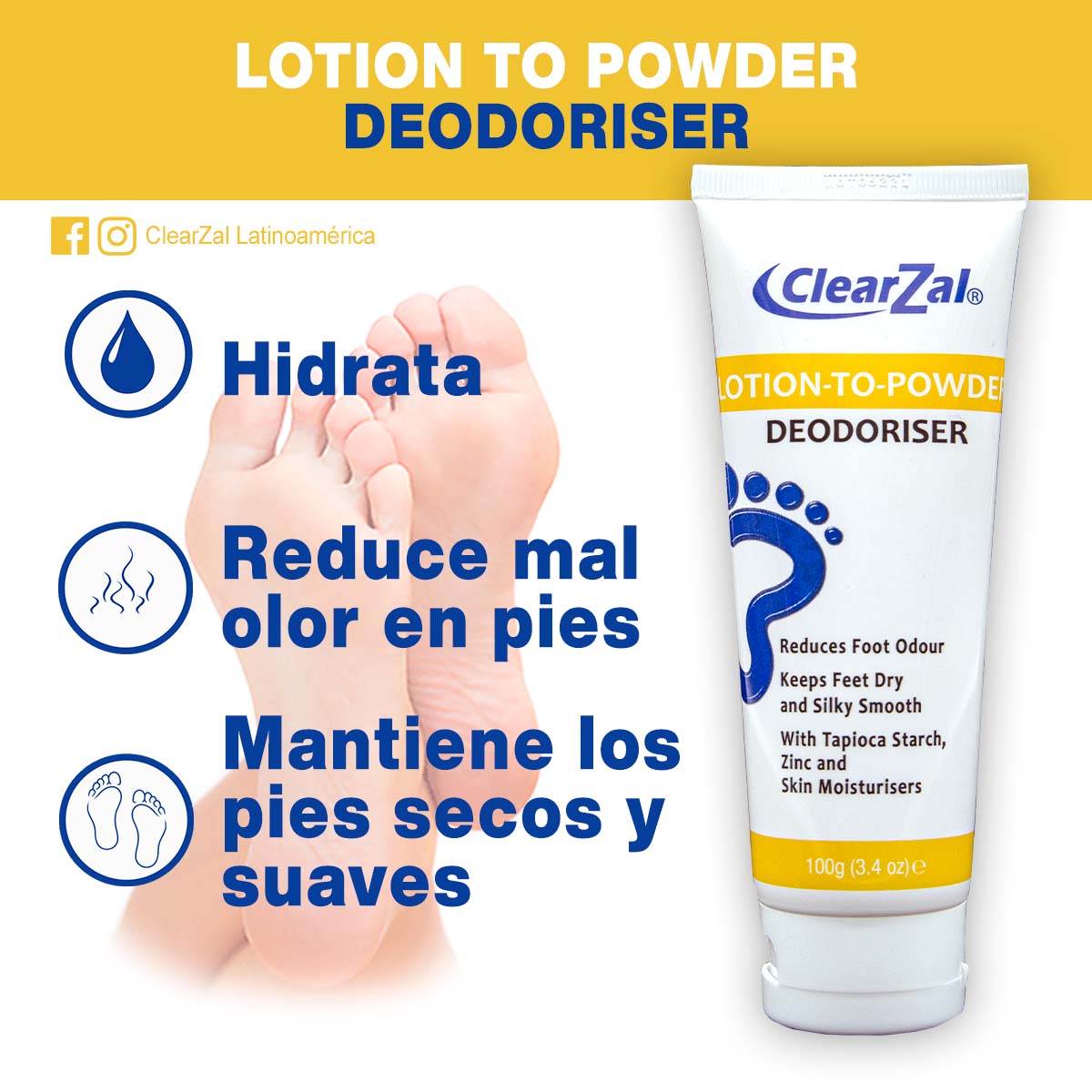 ClearZal Crema a Talco Desodorizante