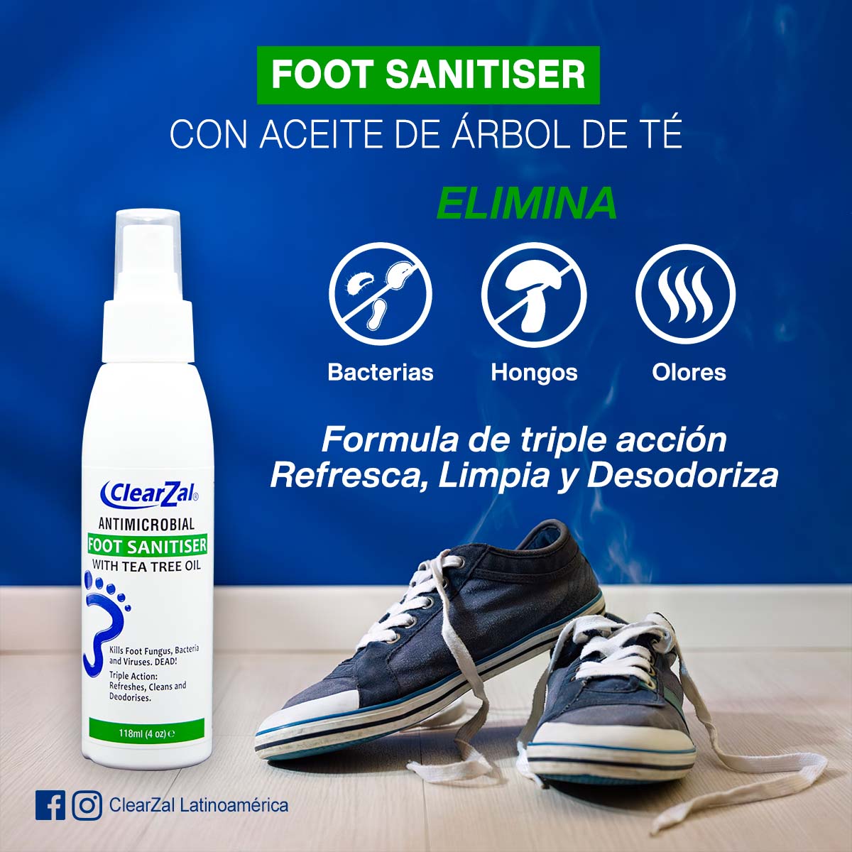 ClearZal Spray Antimicrobial Foot Sanitiser