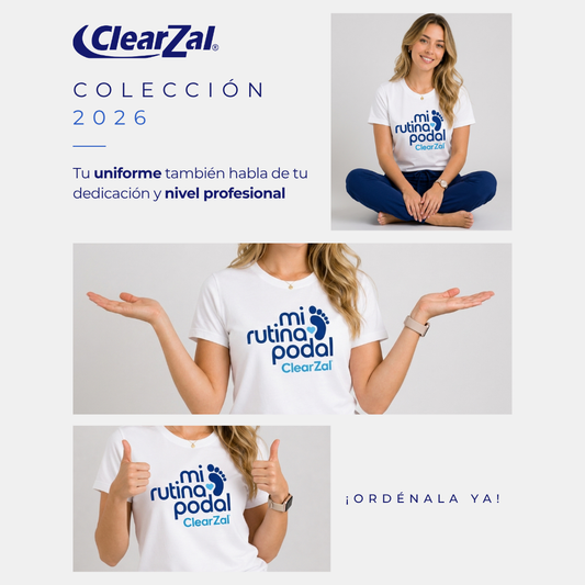 Camiseta Oficial ClearZal® – Mi Rutina Podal | Colección 2026 - Blanco