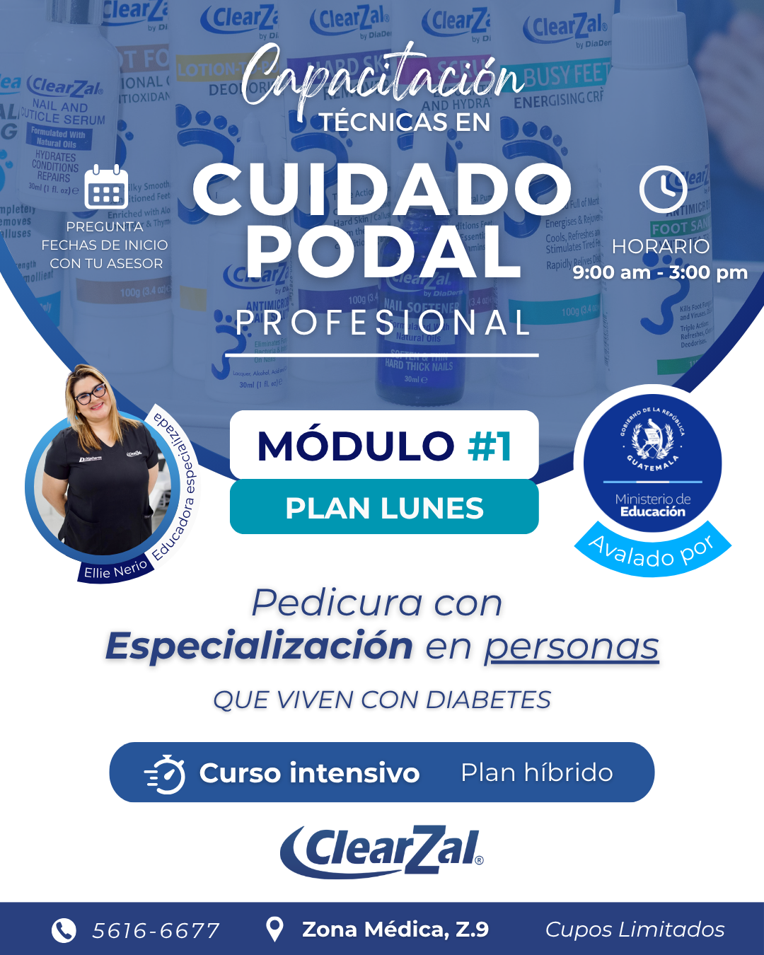 Programa de clases PLAN LUNES en Cuidado Podal Profesional con ClearZal