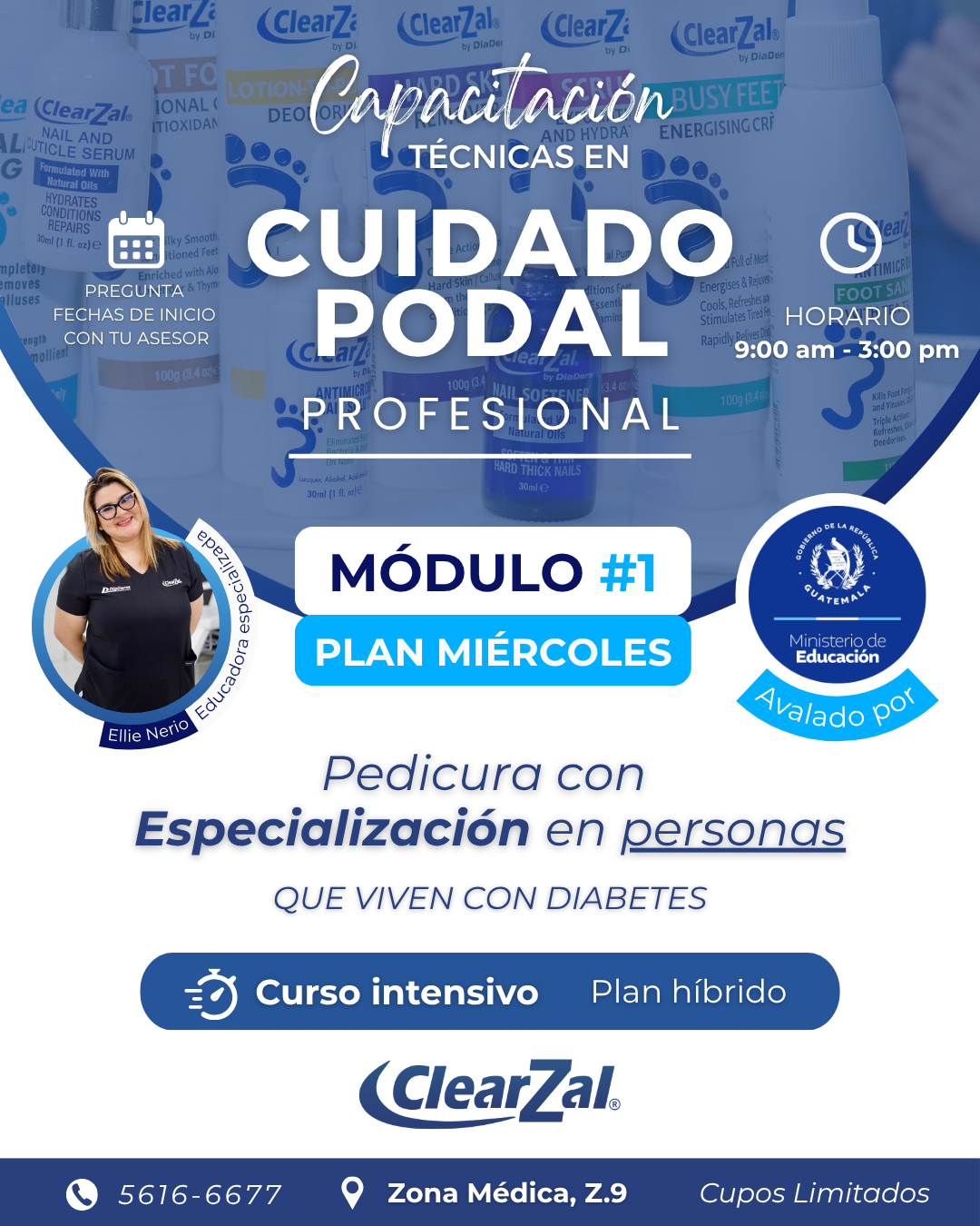 Programa de clases PLAN MIÉRCOLES en Cuidado Podal Profesional con ClearZal